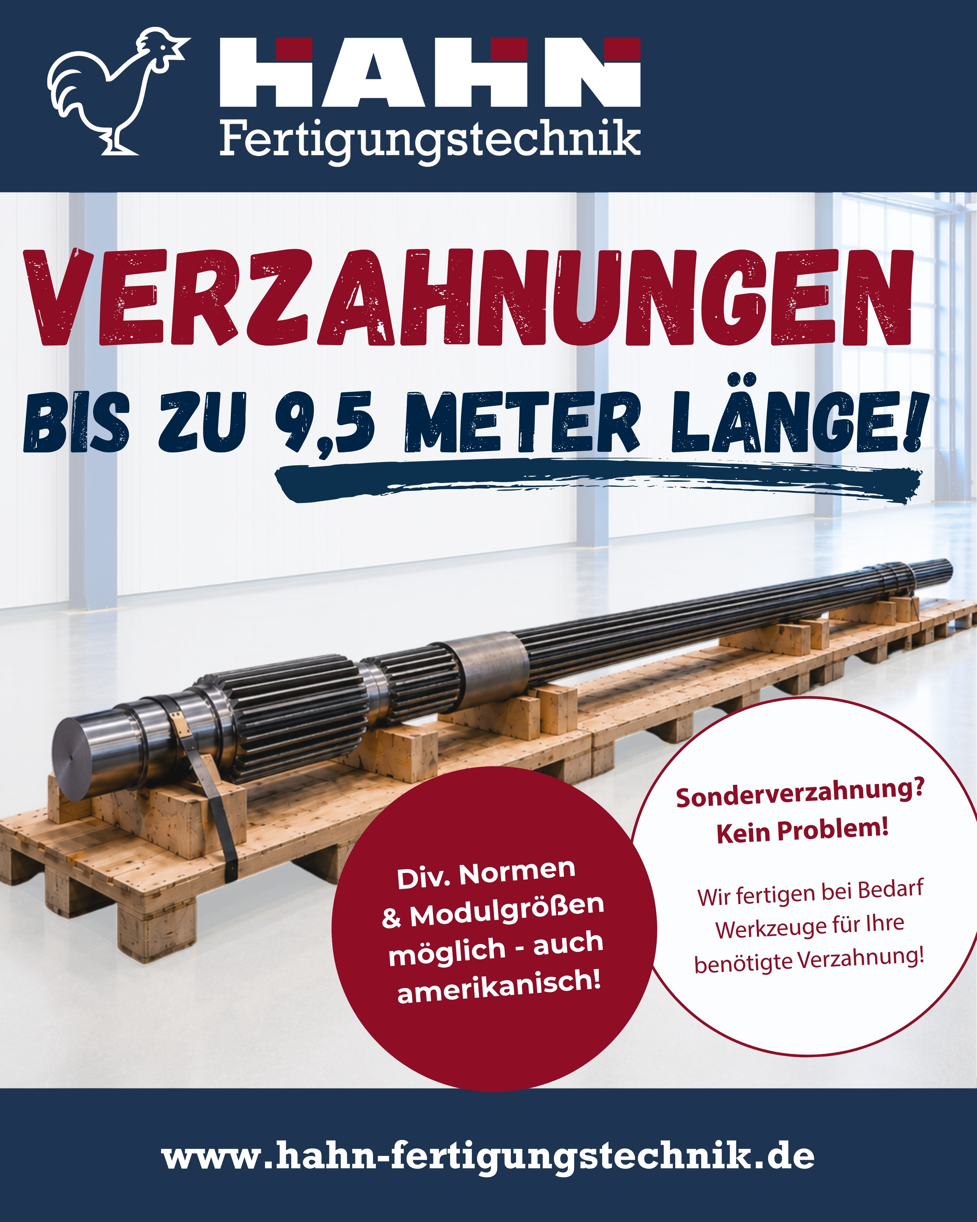 Verzahnung bis 9.5 Meter Länge